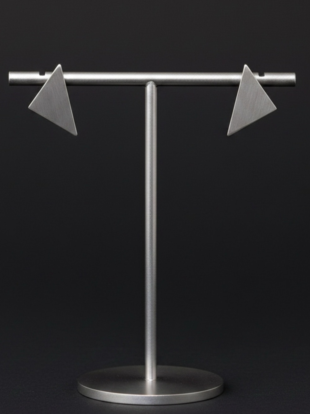 Minimalist Triangle Steel Loop  Earrings - Silver